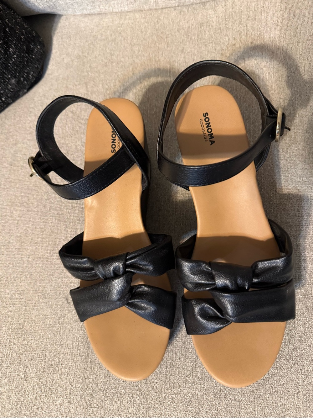 Sonoma Black Knot-Strap Ankle Sandals